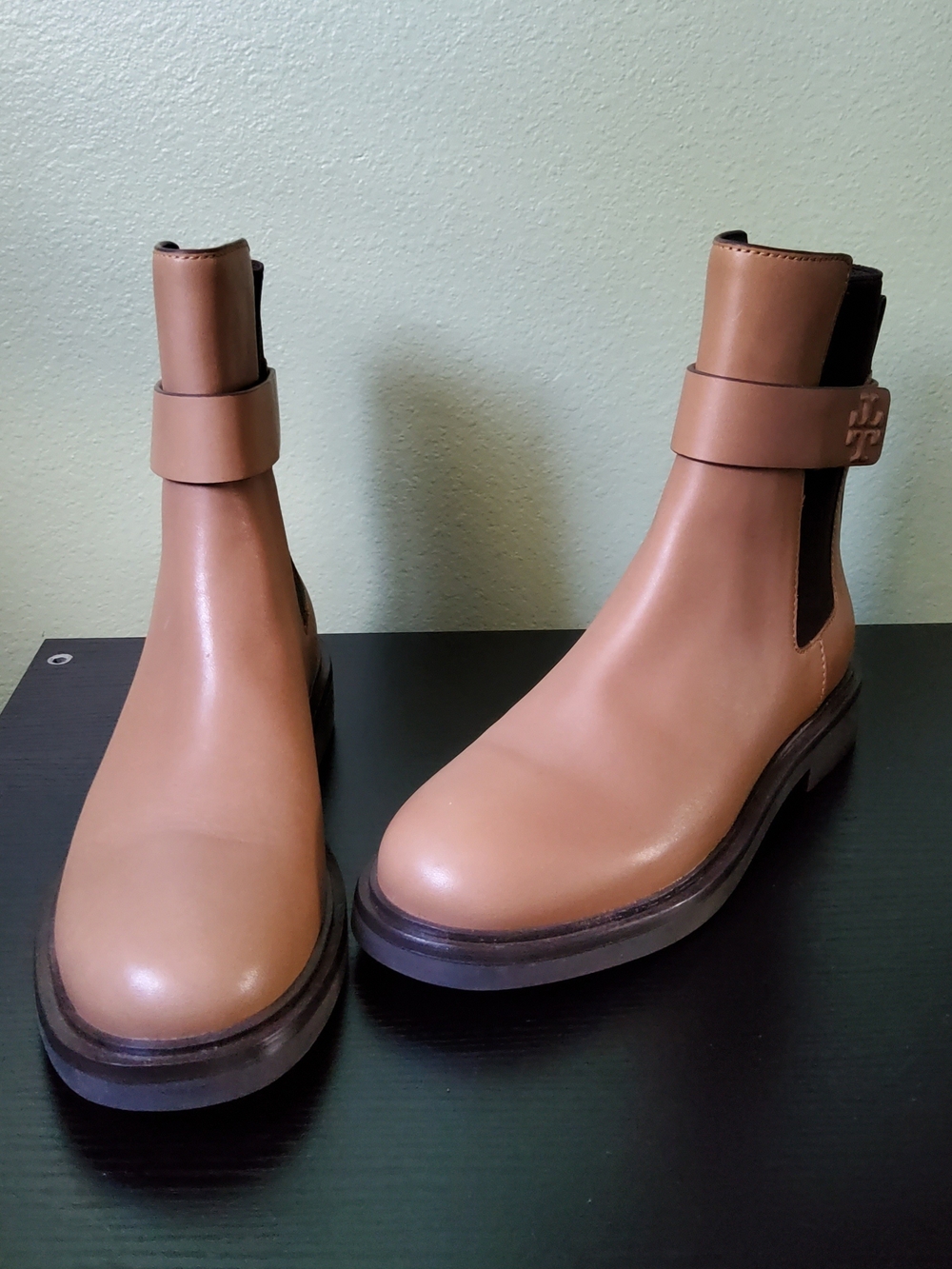 Tory Burch Women's Almond Flour/Coco Chelsea Boots with Strap Detail